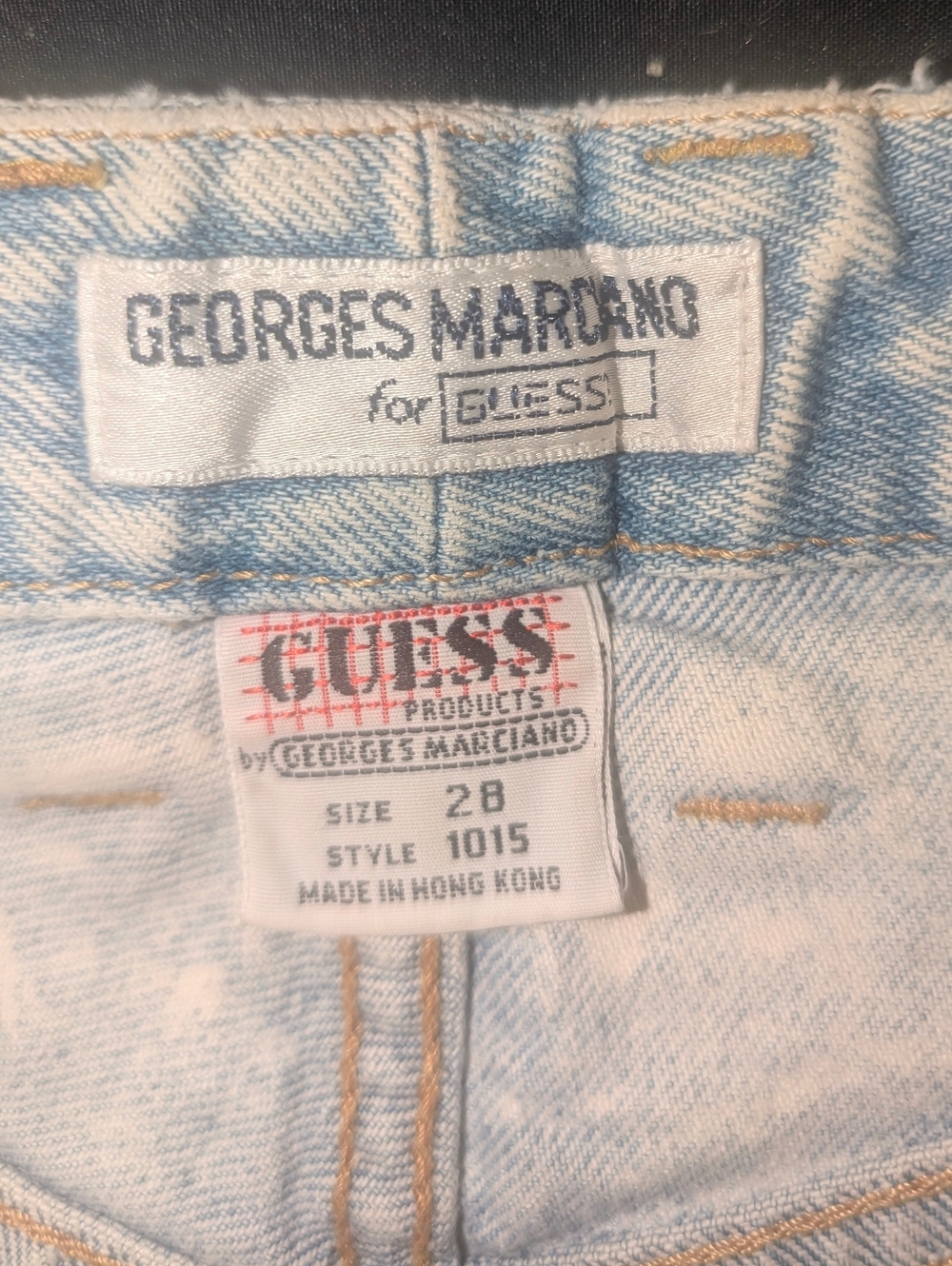 Georges Marciano for Guess  Vintage  Acid Wash Distressed Cut Off Denim Shorts - Picture 2 of 4